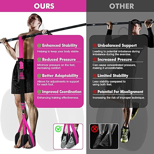 Miniatura 3 de Bandas de asistencia para dominadas, banda de resistencia resistente para barra de dominadas, pesotamaño ajustable con pies de telareposamuñecas,