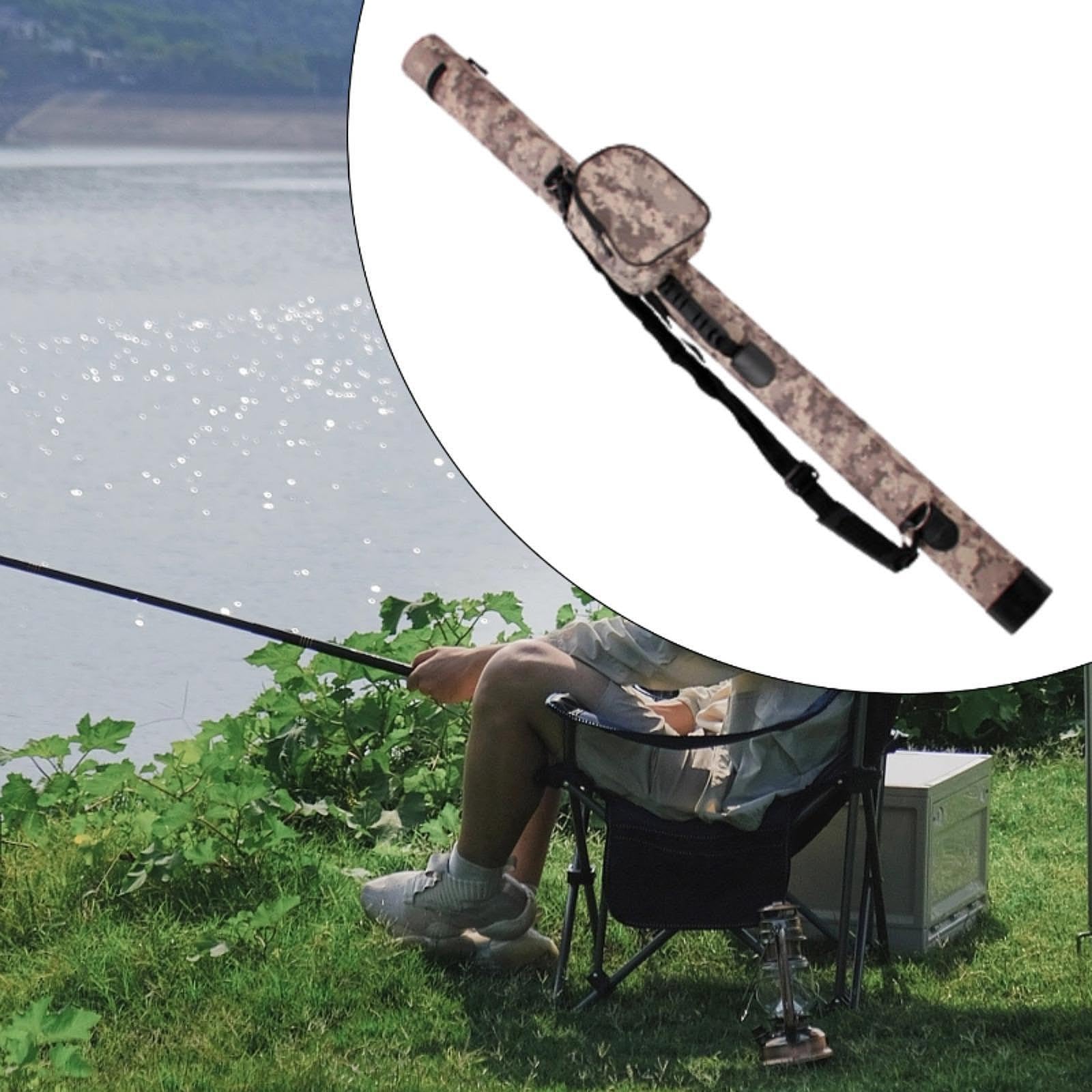 Milageto Fliegenrute-Rohr, Angelruten-Etui, Zubehör, Angelgerät-Halter, Rollen-Aufbewahrungstasche für Outdoor-Sportreisen, Lake River
