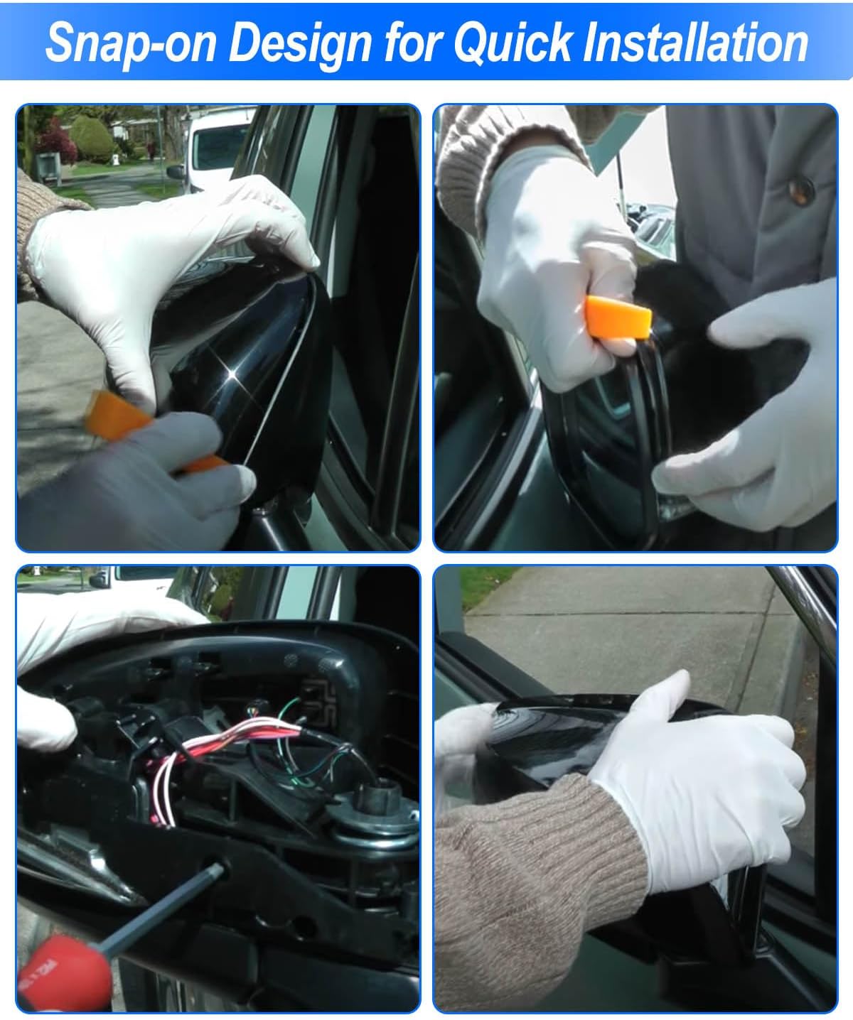 Left Driver Side Mirror Cover Cap Fit for Toyota RAV4 LE & Hybrid LE 2019 2020 2021 2022 2023 2024, Without Turn Signal