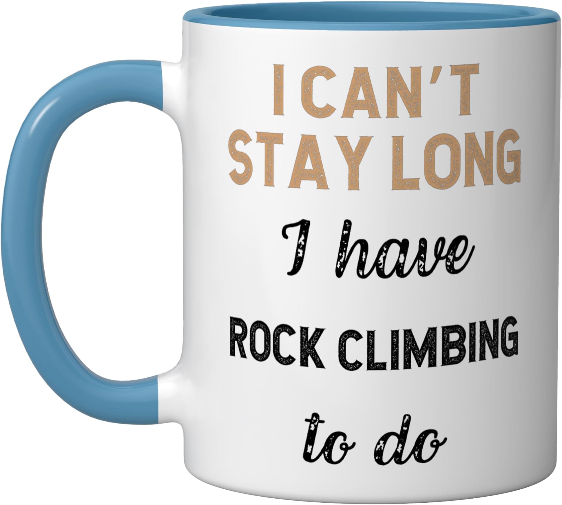 Climber Rock Climbing Bouldering Mountaineering Wall Ceramic Mug, Blue/White