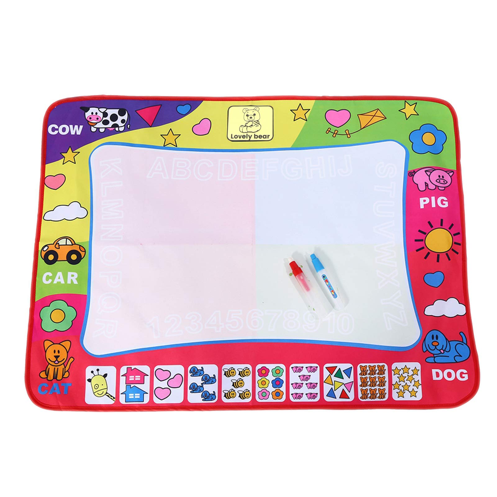 Water Doodle Mat - Kids Painting Writing Doodle Board - Water Drawing Mat with Pen Educational Toys for Girls Boys Toddler