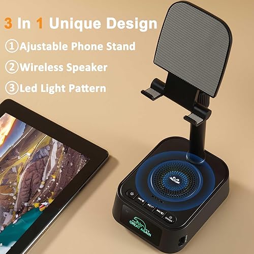 Miniatura 2 de Regalos para hombres y mujeres, soporte de teléfono con altavoz Bluetooth, regalos de cumpleaños, soporte de teléfono de altura ajustable con sonido