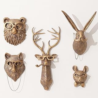 Joogour Head Wall Mount Decor,Resin Animal Sculptures，Art Deco Wall Hang...