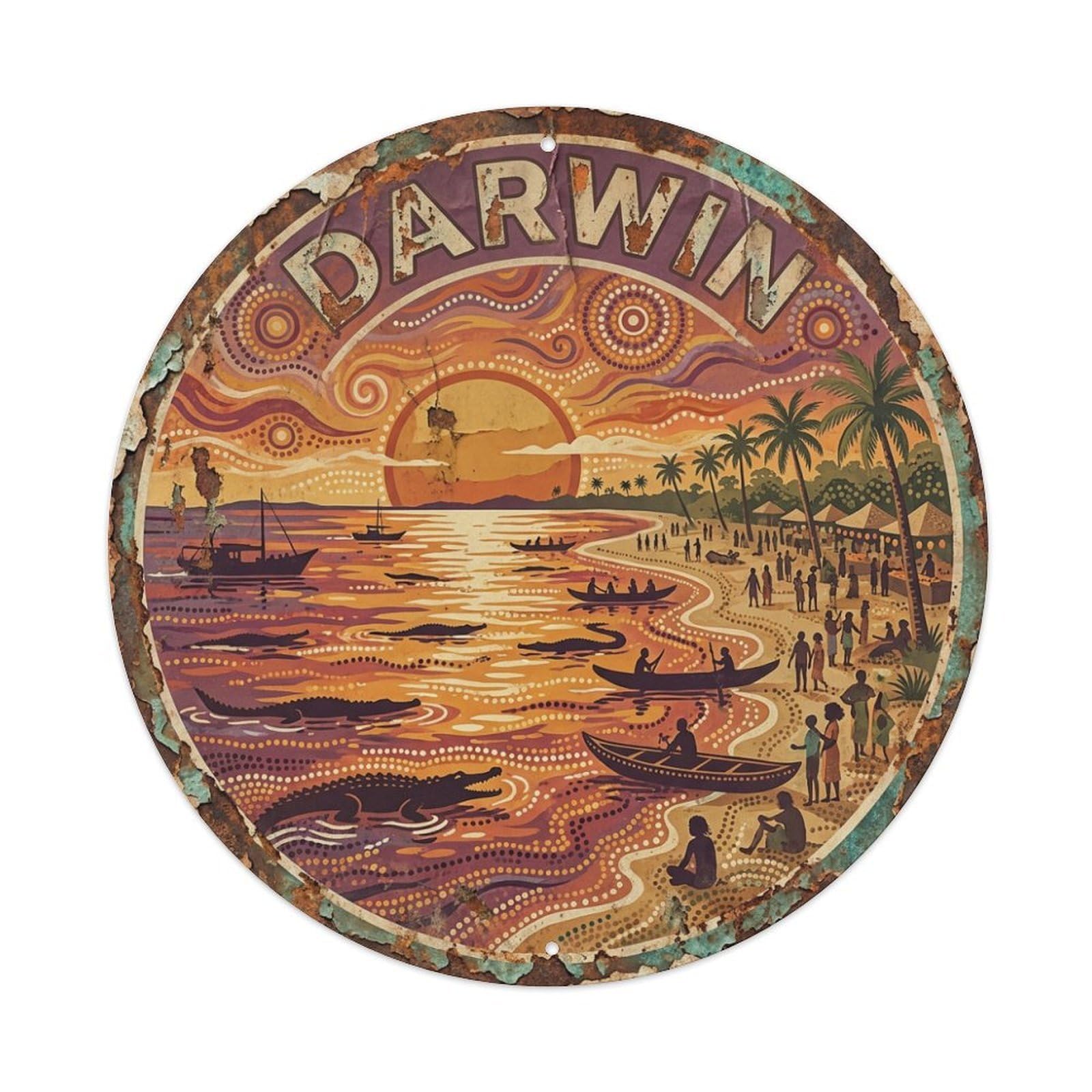Retro Travel Australia Darwin Metal Tin Sign