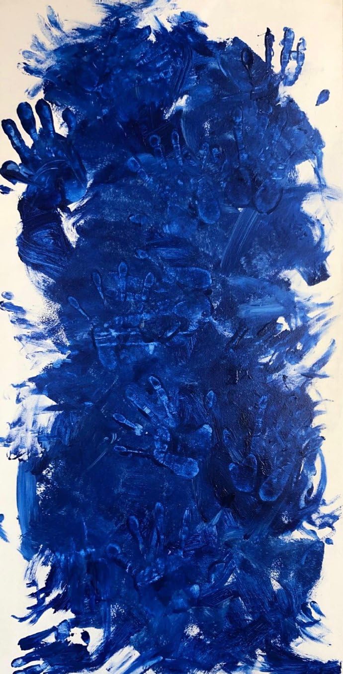Matvsd Kohecs Monochrome Blue by Yves Klein Poster and Prints Yves Klein Wall Art Abstract Picture Modern Canvas Painting for Bathroom Decor 100x50cm Frameless