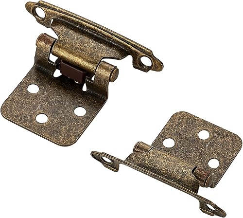 Vista 61 de Ravinte Paquete de 50 (25 pares) de bisagras superpuestas de 1/2 pulgada (variables), montaje frontal semicimoterminente de cierre automático