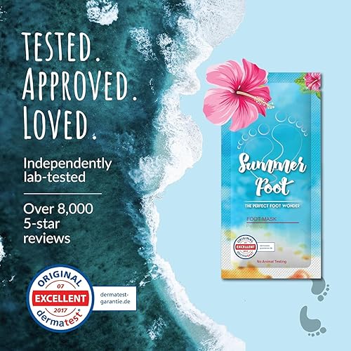 Miniatura 3 de Summer Foot Mascarilla exfoliante que elimina la piel muerta, removedor de callos dermatológicamente probado para pies secos y agrietados