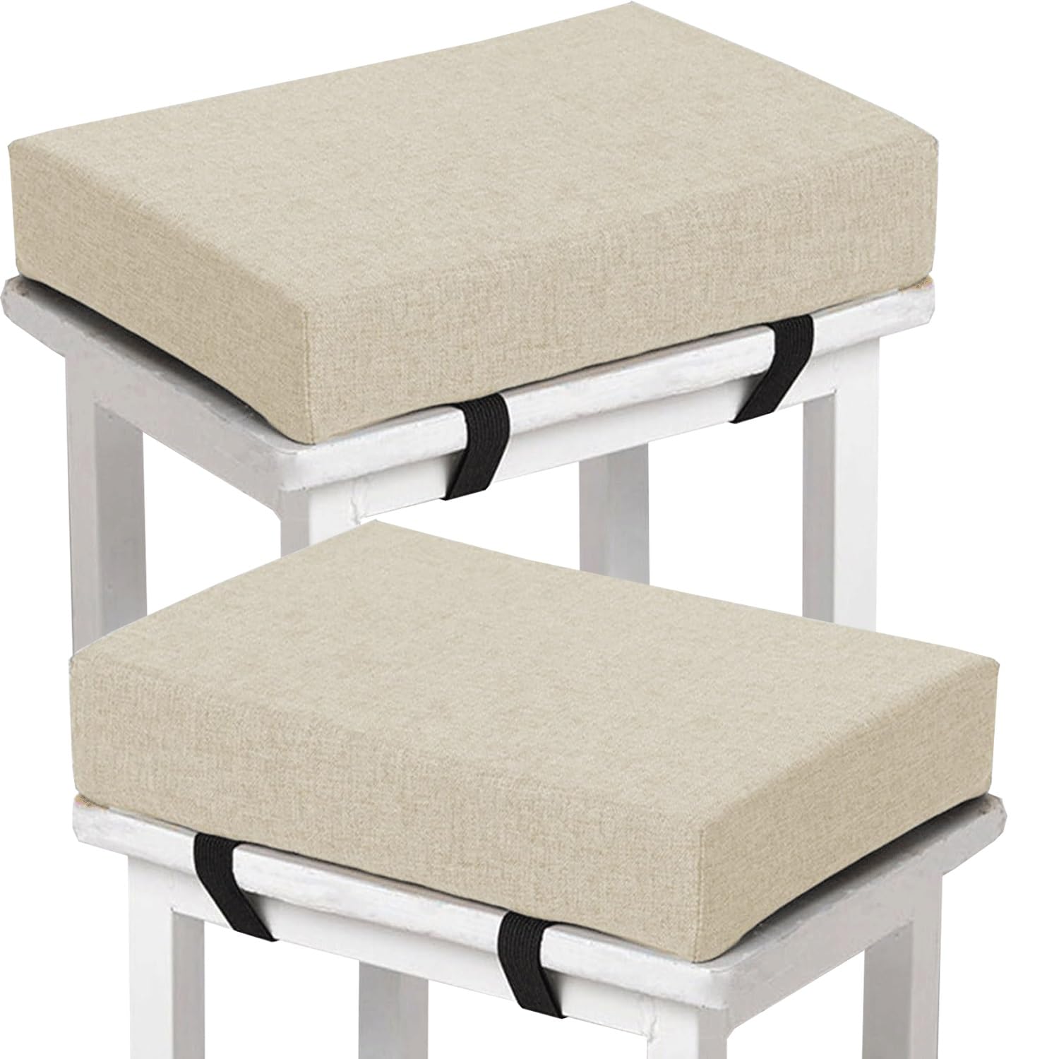Memory Foam square Seat Cushion3/ 5/8cm thick,35/40/45/50cm rectangular Stool Cushion,Anti - Slip, Seat Cushion seat pads dining chairs with Removable Cover for Kitchen Bar Chairs(H4,2pcs 30x40x5cm)