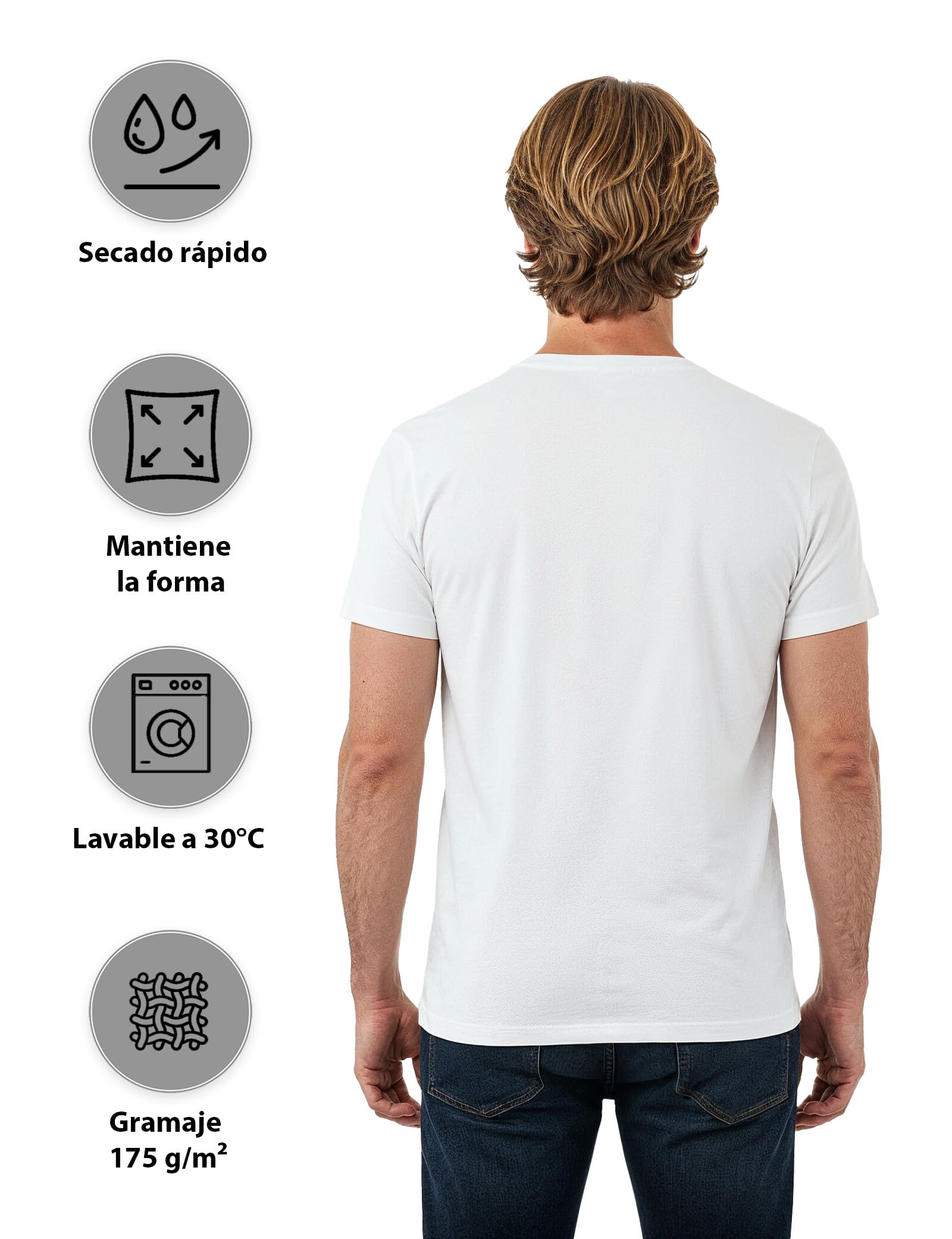 ALPIDEX T-Shirt Camisetas Hombre Pack de 5 Cuello Redondo 100% Algodón Unicolor Corta Shirt Men Camisa de Manga Casual S M L XL XXL 3XL 4XL 5XL — view 4