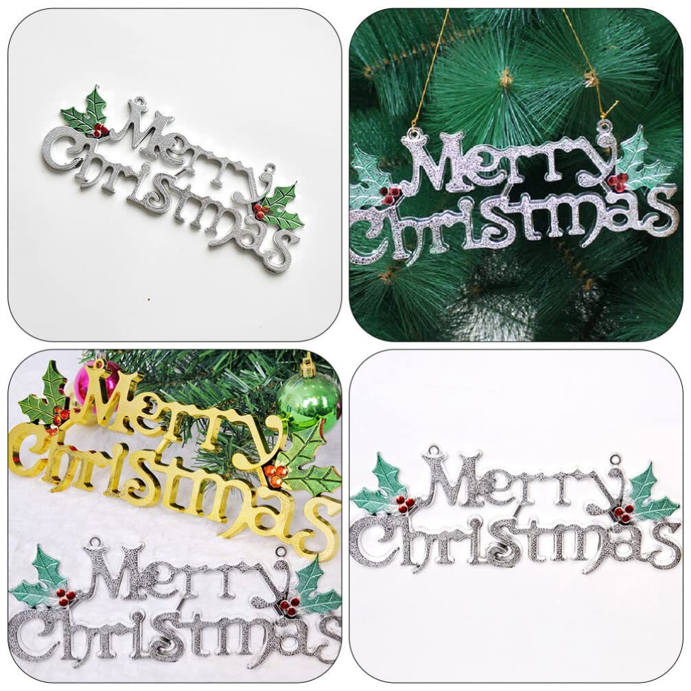 ifundom 12piezas Decoración Navideña Carteles De Puerta De Plástico Letreros Merry Christmas Para Interiores y Exteriores