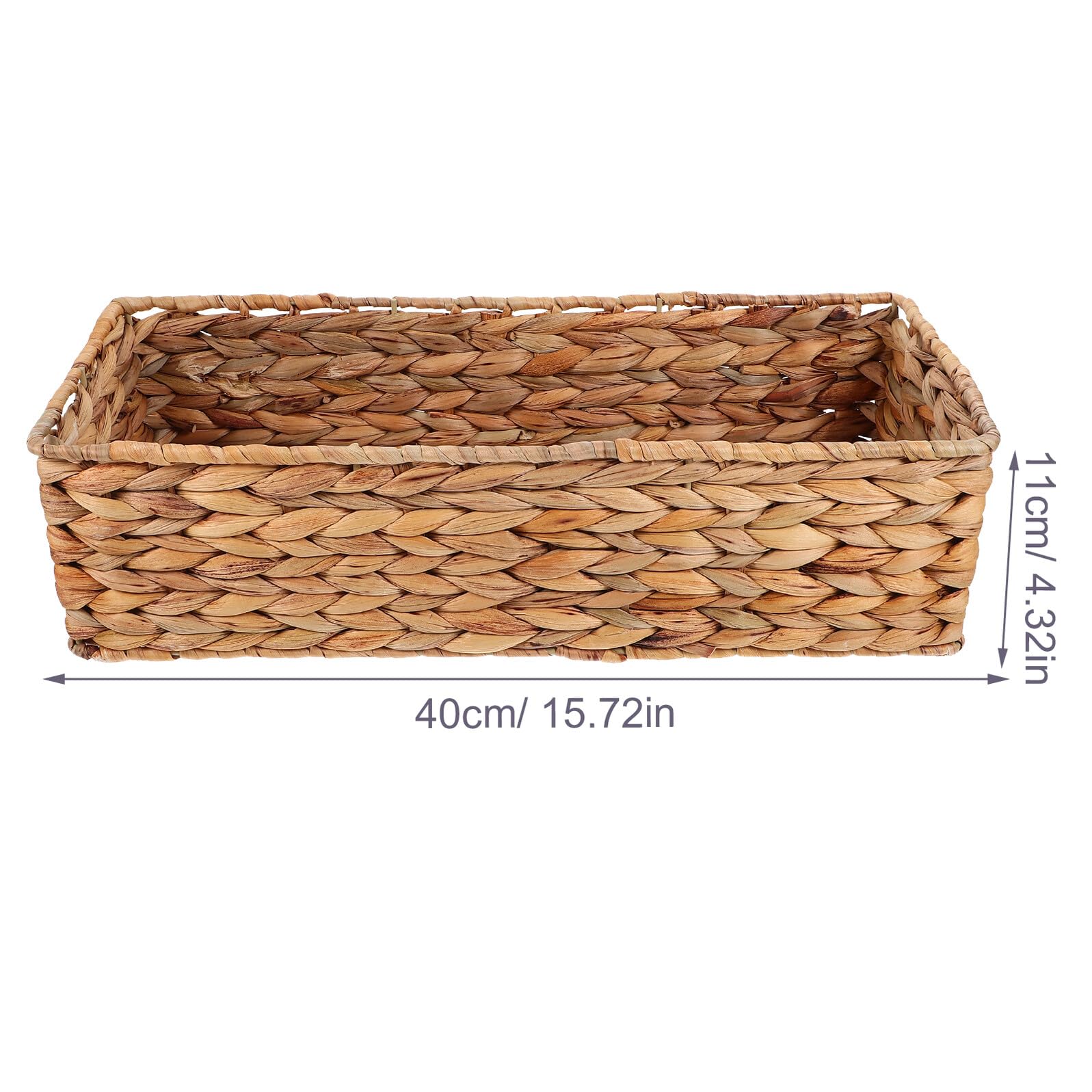 OUNONA Cestino Intrecciato in Giacinto da Tavolo Piccolo, Organizzatore Portaoggetti Rustico per Snack e Articoli Vari, Contenitore Decorativo Multifunzionale per Casa e Ufficio