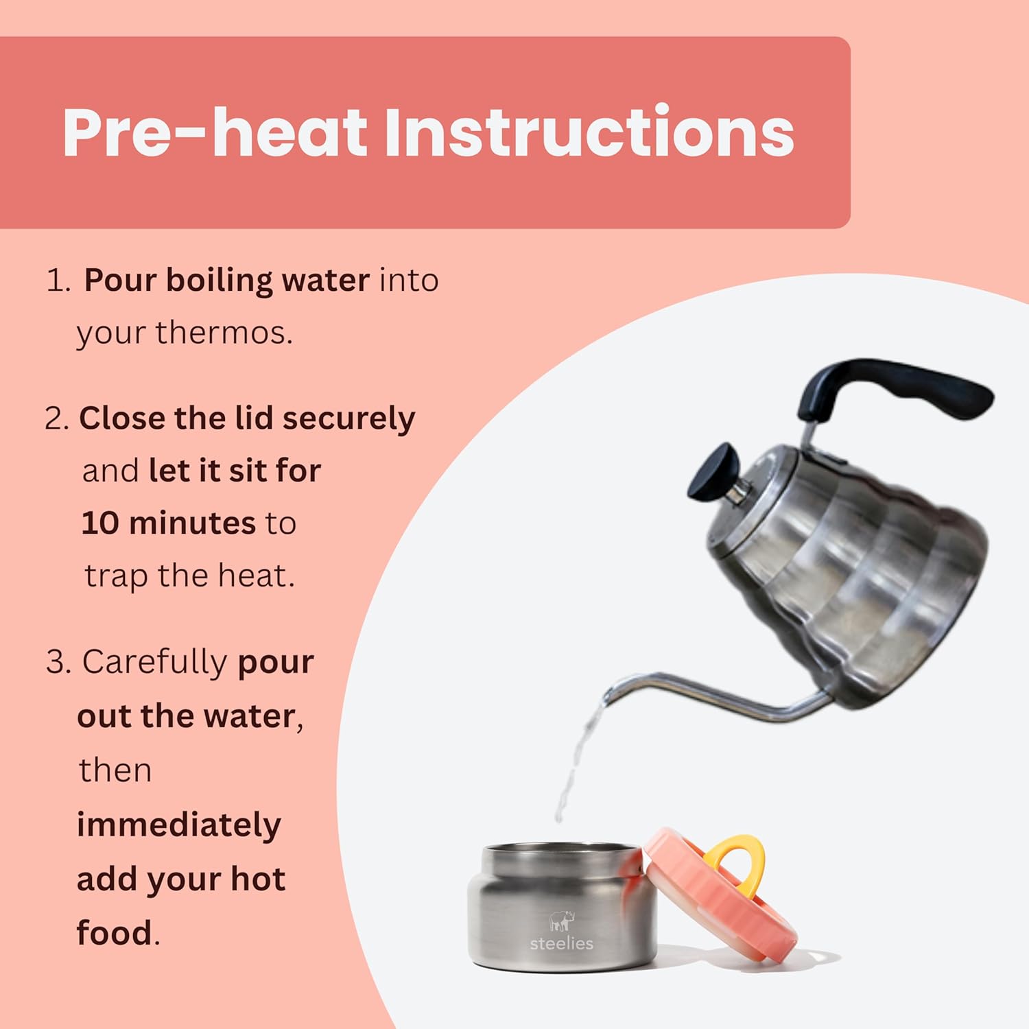 8oz Vacuum Sealed Compact Stainless Steel Insulated Food Container for Hot & Cold Food for Kids, Easy to Open No Twisting Lid, 100% Leak Proof (Pink) - Image 6