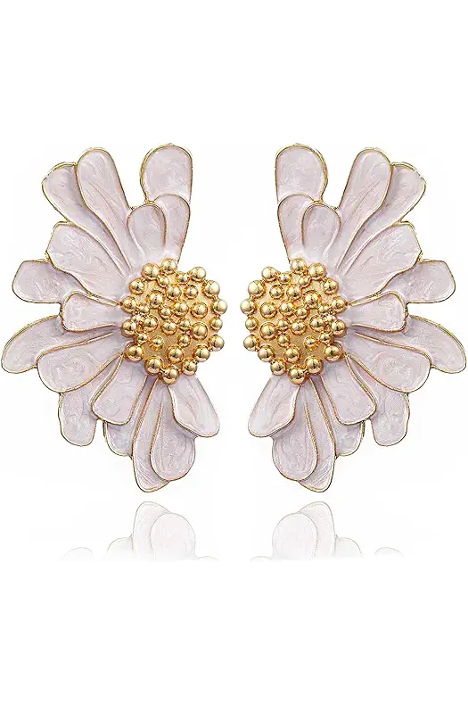 Aksod Vintage Flower Stud Earrings Exaggerated Oversized Daisy...