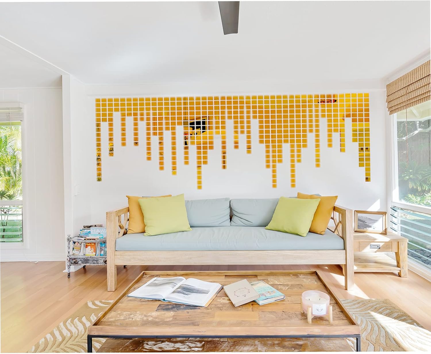 Squares & Triangles Mirror Mosaic Tiles - Round, Teardrop & Diamond Shapes - Acrylic Mirror Pieces - 5 Shapes - Silver - 250pcs for DIY Crafts - Image 6