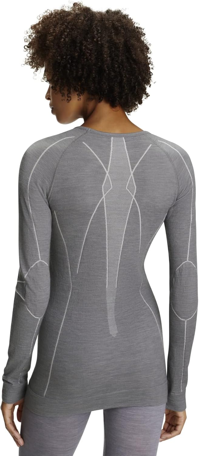 Falke Women Standard ESS Sport Wool Tech Long Sleeve, Grey (Grey-Heather 3757), S - Image 2