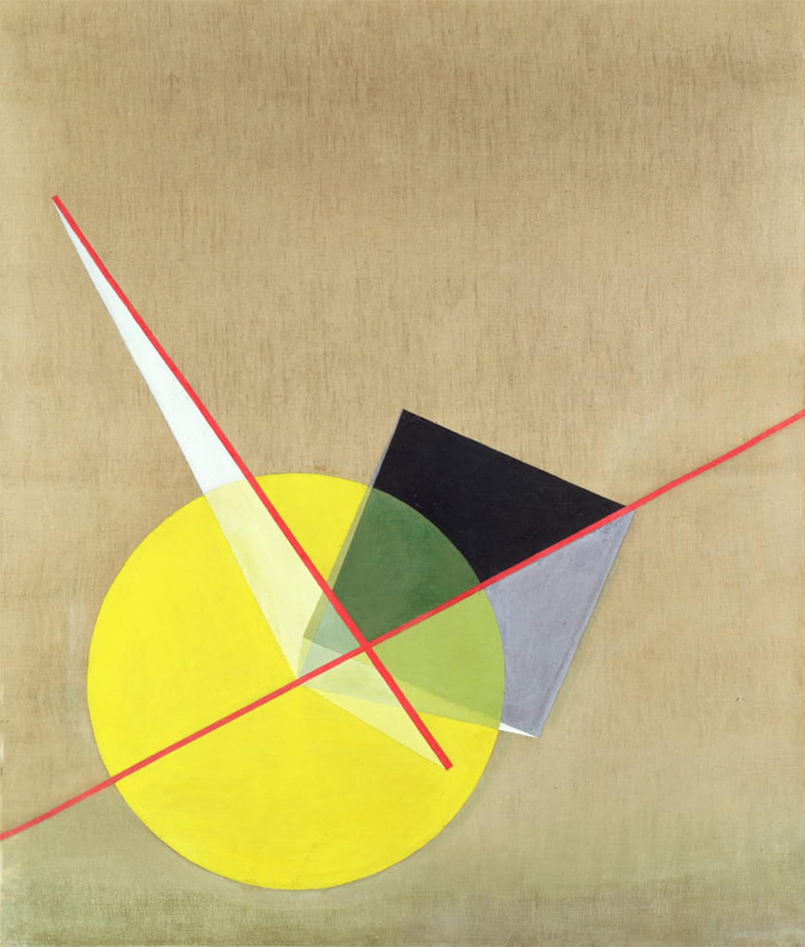 Tableaux Peinture sur Toile Cercle jaune de Laszlo Moholy Nagy Décoration Chambre 60x90cm