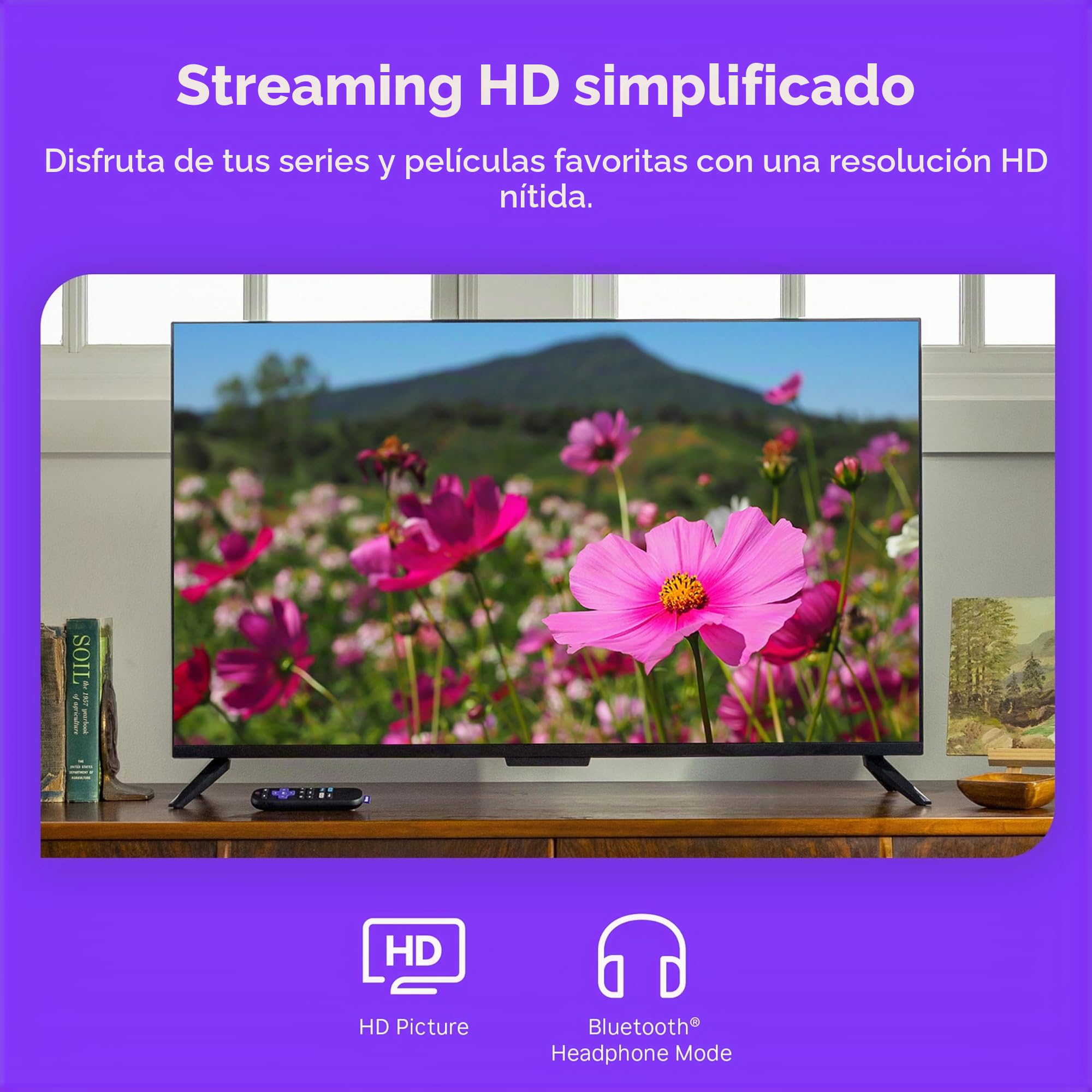 Roku Streaming Stick HD 2025: Dispositivo de transmisión Roku para TV con Control Remoto de Voz, TV Gratis y en Vivo