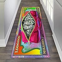 Vista 17 de Alfombra fresca de águila calva, color rojo oscuro y dorado, alfombra de 100 dólares, alfombra de pasillo para lavandería, cocina, alfombras