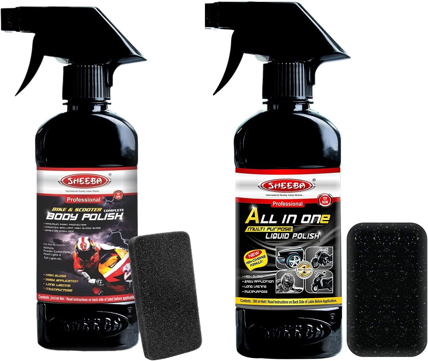 Sheeba SCAIO07 All-in-One Multi Purpose Liquid Polish (200 ml) + Sheeba Bike & Scooter Complete Body Polish (200 Ml)