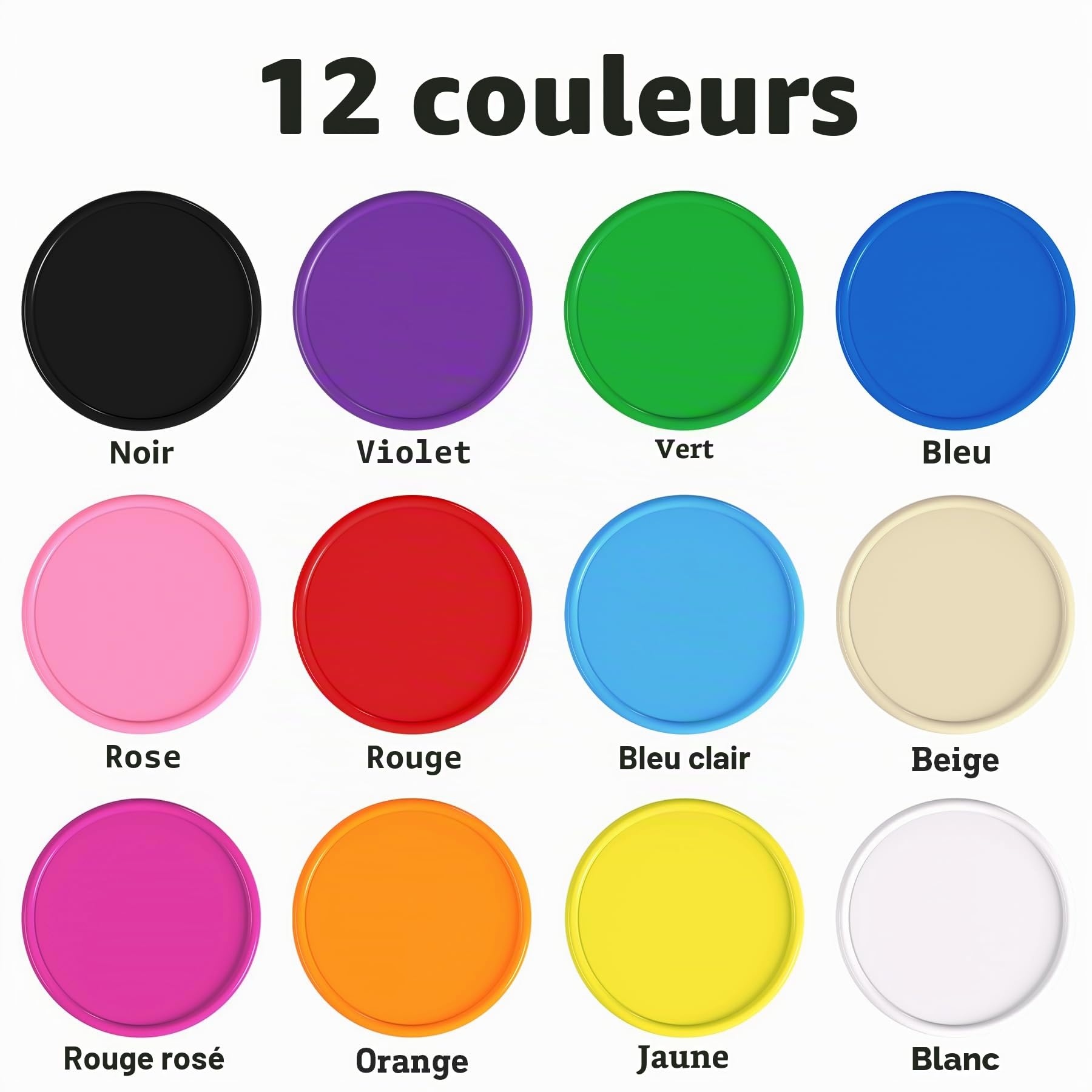 200 Jetons de Poker Personnalisés pour 12 Couleurs, Imprimez Votre Propre Logo Personnel, Texte et Image, Idéal pour Jetons de Boisson, Jetons de Bar, Fête, Golf et Favoris de Mariage
