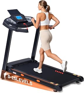 Treadmill for Home, 15-Level Auto Incline, 18" Wide Running Belt, 10 MPH | 350 LB…