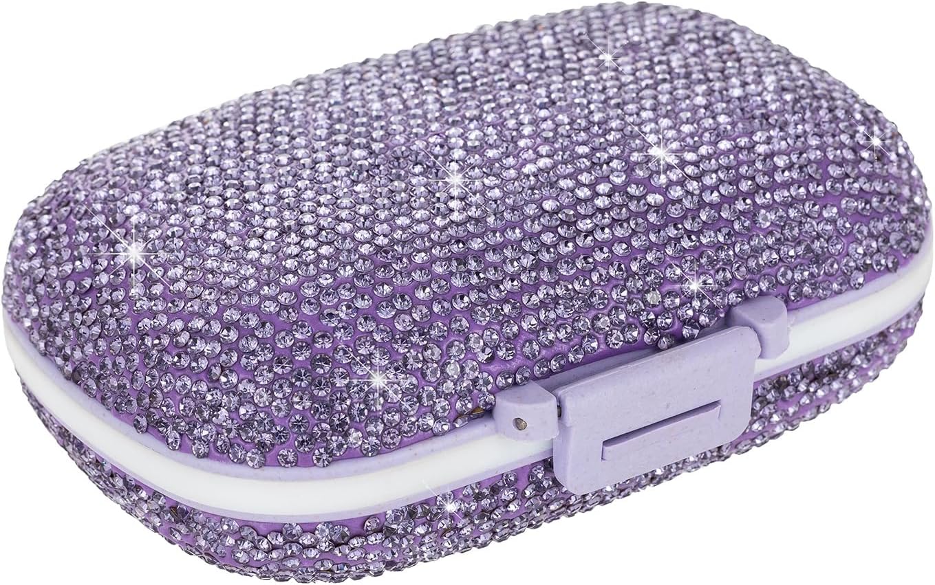 EveryBling Bling Travel Pill Organizer Cute Pill Box with