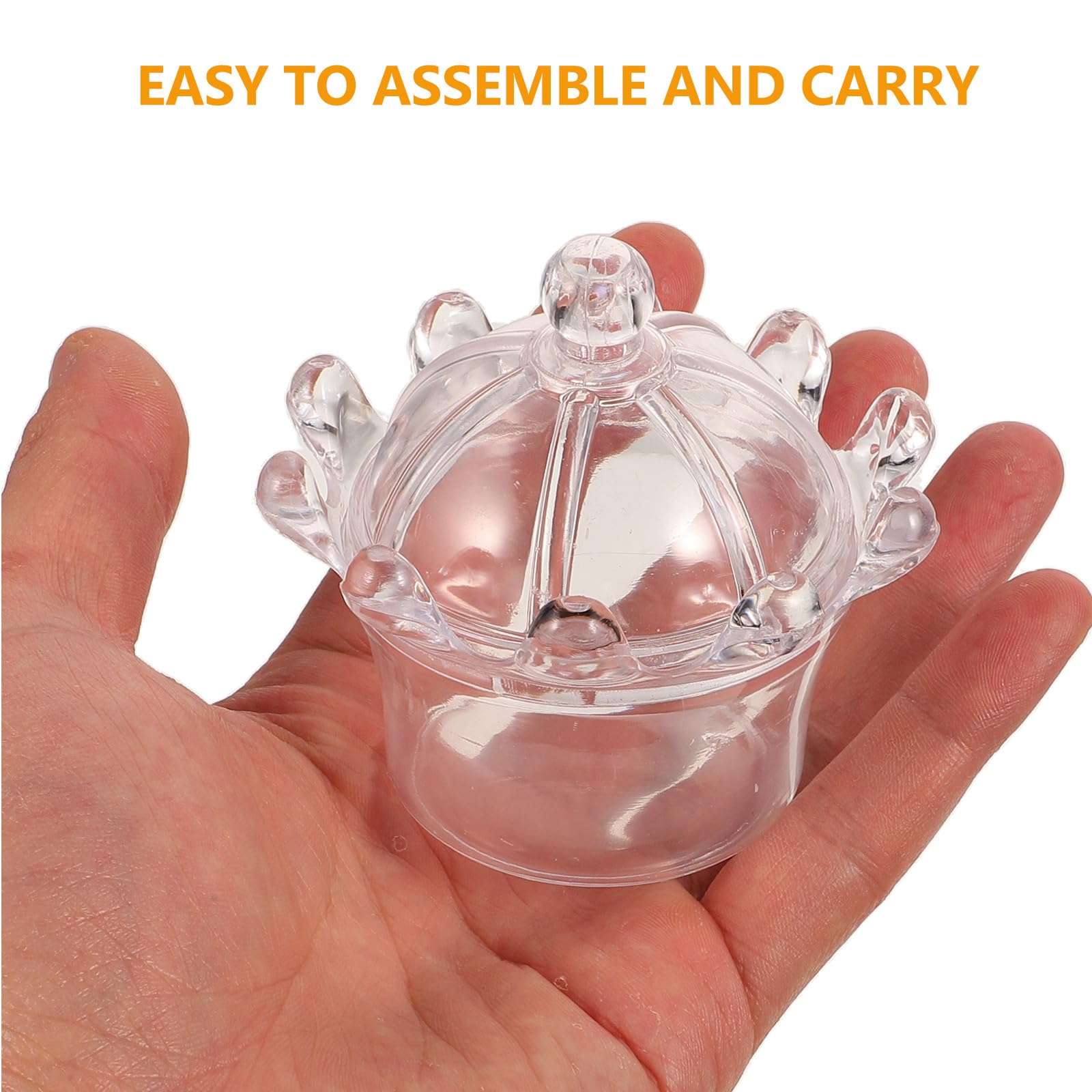 jojofuny 24pezzi Scatole Trasparenti Forma di Corona Scatole Regalo per Bomboniere Contenitori di Plastica per Dolci per Feste e Celebrazioni con Coperchi per Esposizione Elegante
