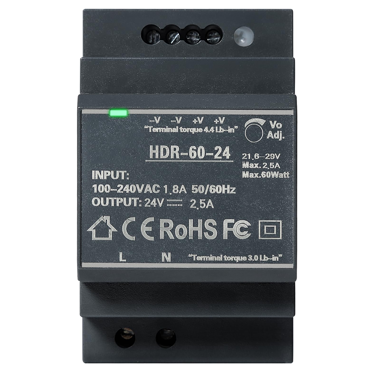 DIN-DIN-rail voeding 12V 15W schakelende voeding module met instelbare uitgangsspanning & kortsluitbeveiliging voor schakelkast, industriële automatisering, belinstallatie