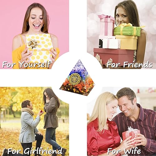 Miniatura 5 de Pirámide de orgón de 7 chakras, pirámides de orgonita para curación de energía, cristales de atracción de amor, cristales de amor incondicional,