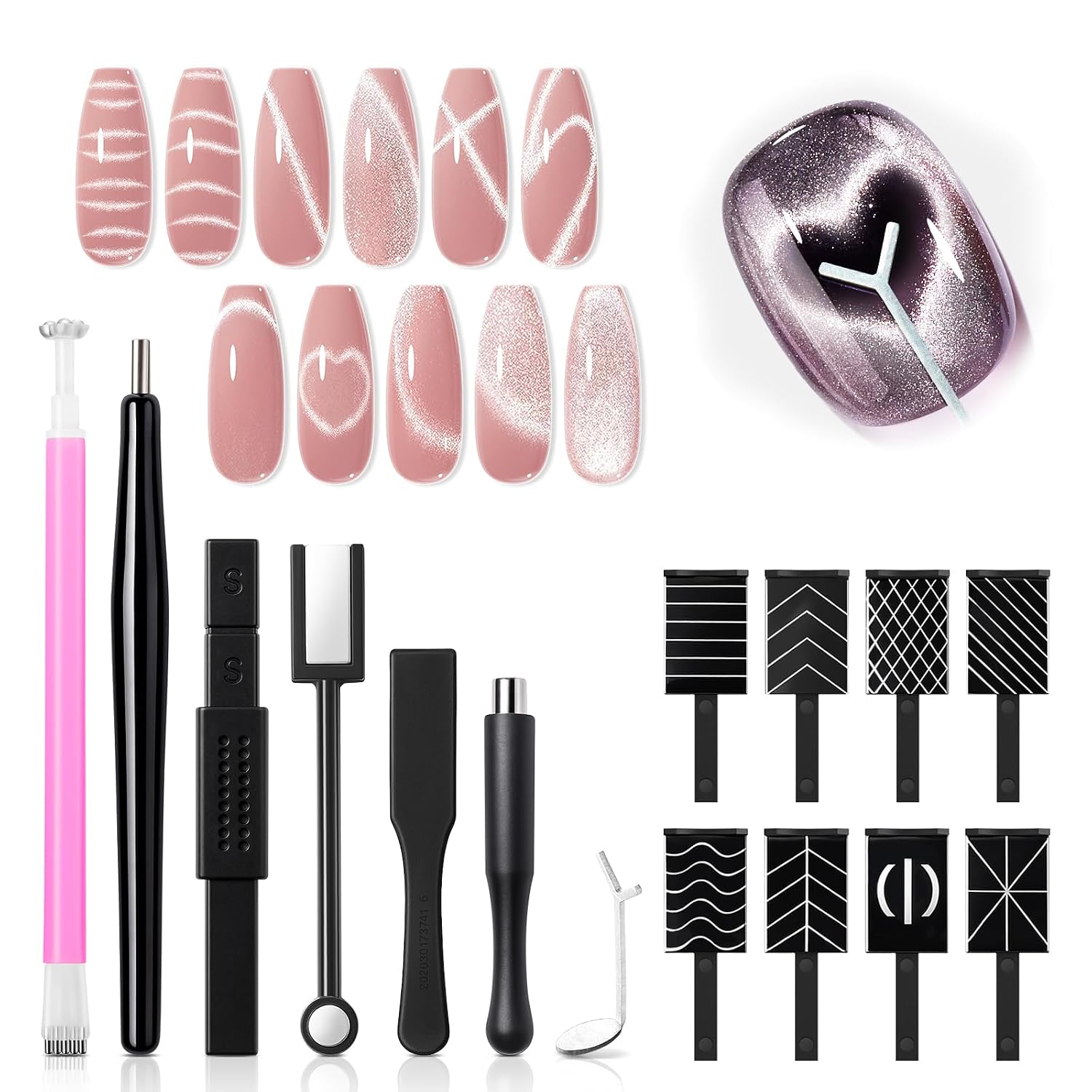 modelones Cat Eye Gel Nail Polish Set 6 PCS + Cat Eye Gel Nail Polish Magnet Tools