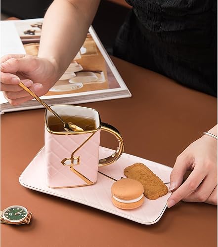 Miniatura 6 de Juego de tazas de café en forma de bolsa, tazas de té y platillos, juego de tazas de taza, tazas de espresso para amigos, mamá, boda, fiesta, hogar,