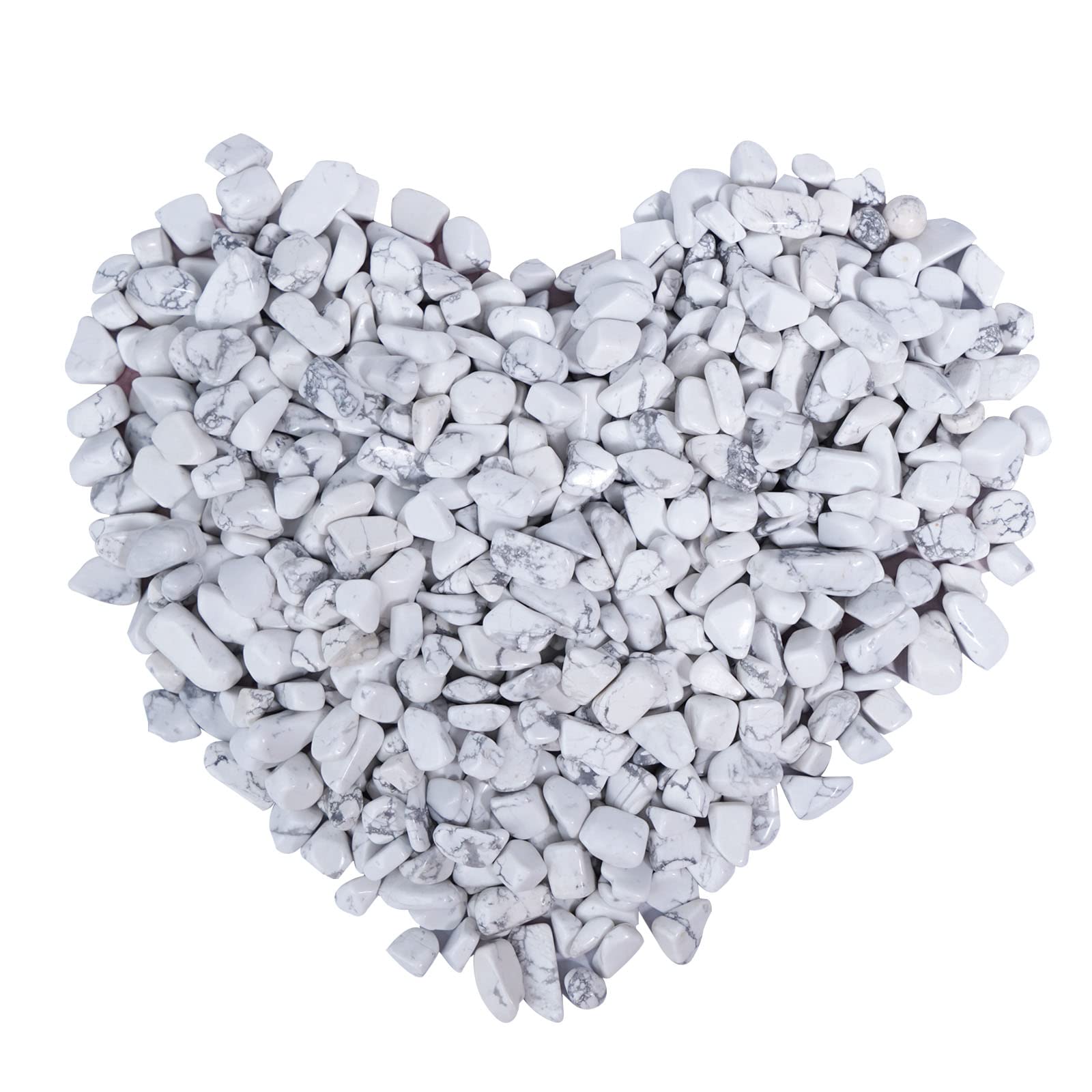 White Turquoise Tumbled Crystal Chips 0.95-1lb Natural Irregular Shaped Crushed Quartz Stone Healing Stones Home and Office Desktop Decorative(430g-450g)