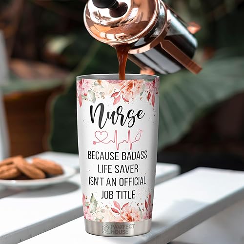 Miniatura 7 de Pawfect House Regalos para el día de la madre para enfermeras, vaso de café de viaje de acero inoxidable de 20 onzas, regalos para esposa del