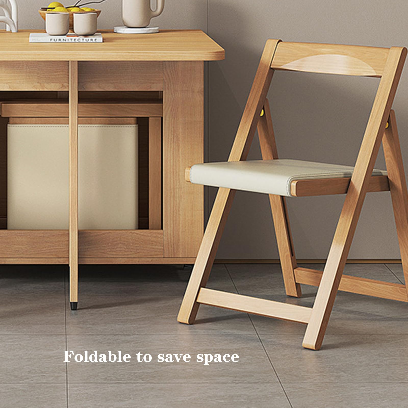 Set da 2 pezzi Klappstuhl Holz - Stilvolle Polsterstühle für Esszimmer Wohnzimmer Garten & Terrasse - Platzsparende Outdoor Möbel ideal für kleine Räume
