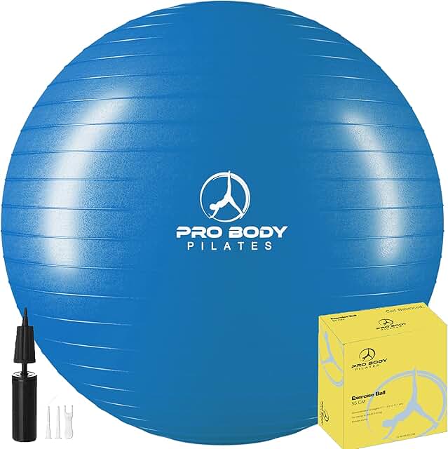 ProBody Pilates Ball Exercise Ball Yoga Ball, Multiple Sizes Stability Ball Chair, Large Gym Grade Birthing Ball for Pregn...