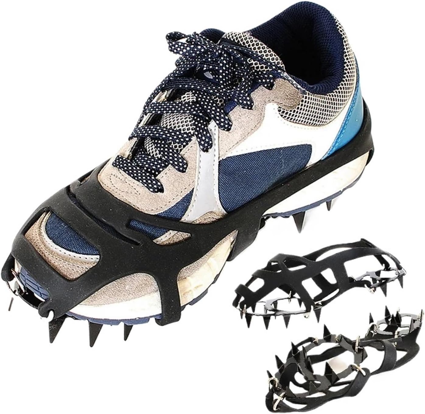 Genérico 1 Pair of 18 Teeth Anti-Slip Snow and Ice Crampons with Nails for Traction in Shoes and Boots.
