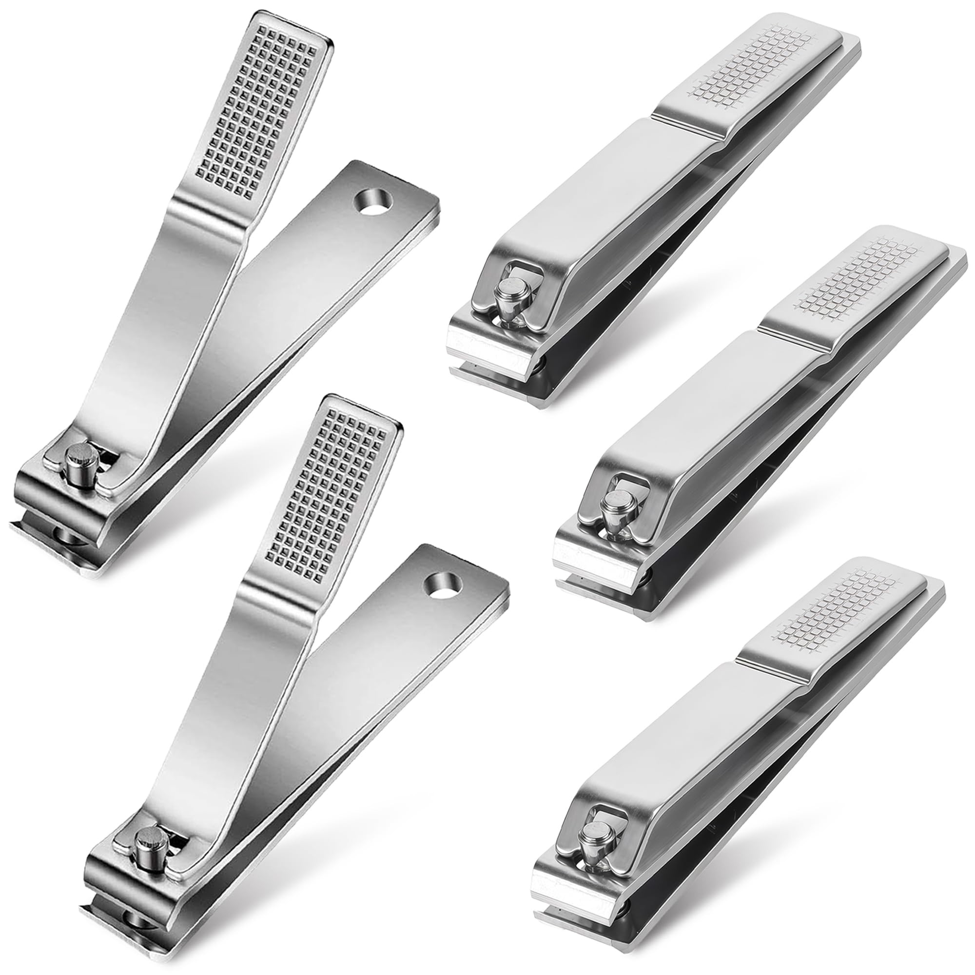 5-Pack Large Toenail Clippers Straight Edge 3 15 inch Long Handled Non-Slip Toenail Clippers for Seniors Adults Stainless