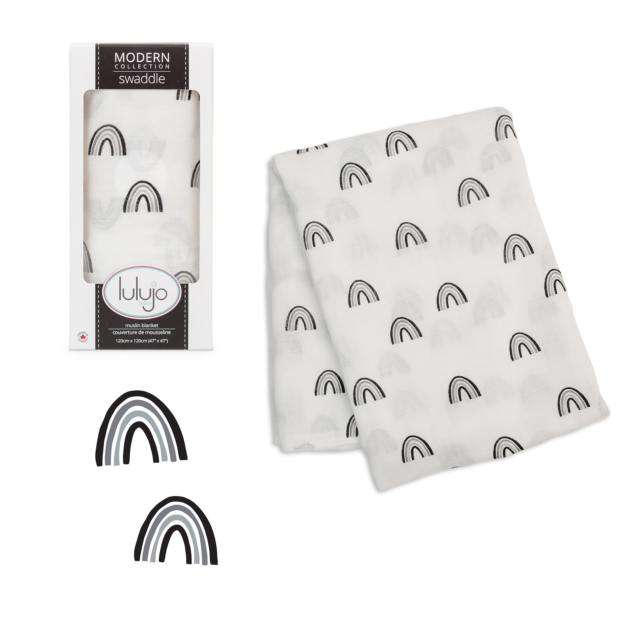 Lulujo Modern Bamboo Cotton Blend Blanket - Soft, Breathable Baby Blanket For Swaddling, Stroller & Crib