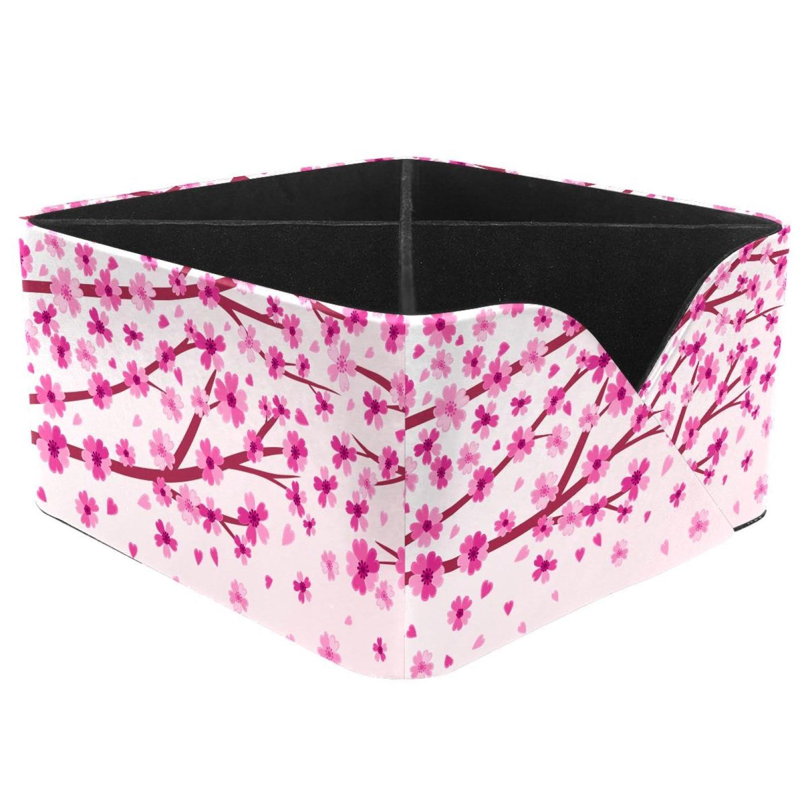 KengjuTesu Nice Cherry Blossom Desktop Organizer Pen Holder, Rectangular Pencil Cup for Office, Study and Makeup Stations