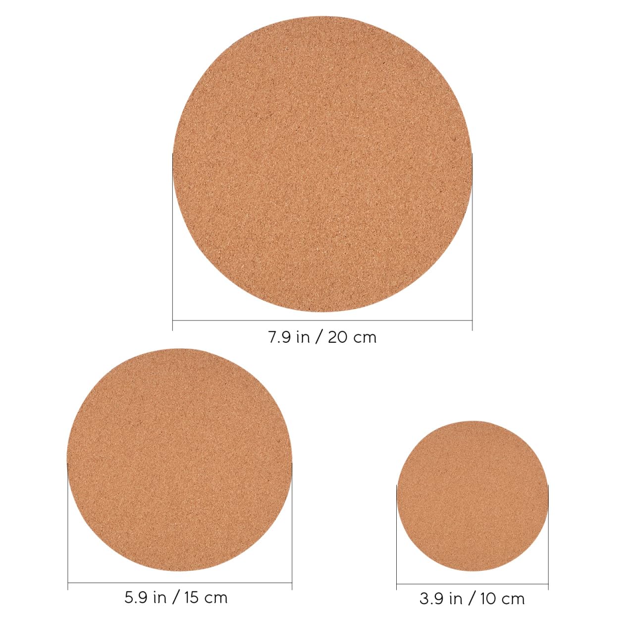 YARNOW Runde Korkuntersetzer Für Blumentöpfe 9Er Set in 3 Größen 4" 6" 8" Rutschfest Pflanzunterlage Für Zimmerpflanzen Und Diy Bastelprojekte