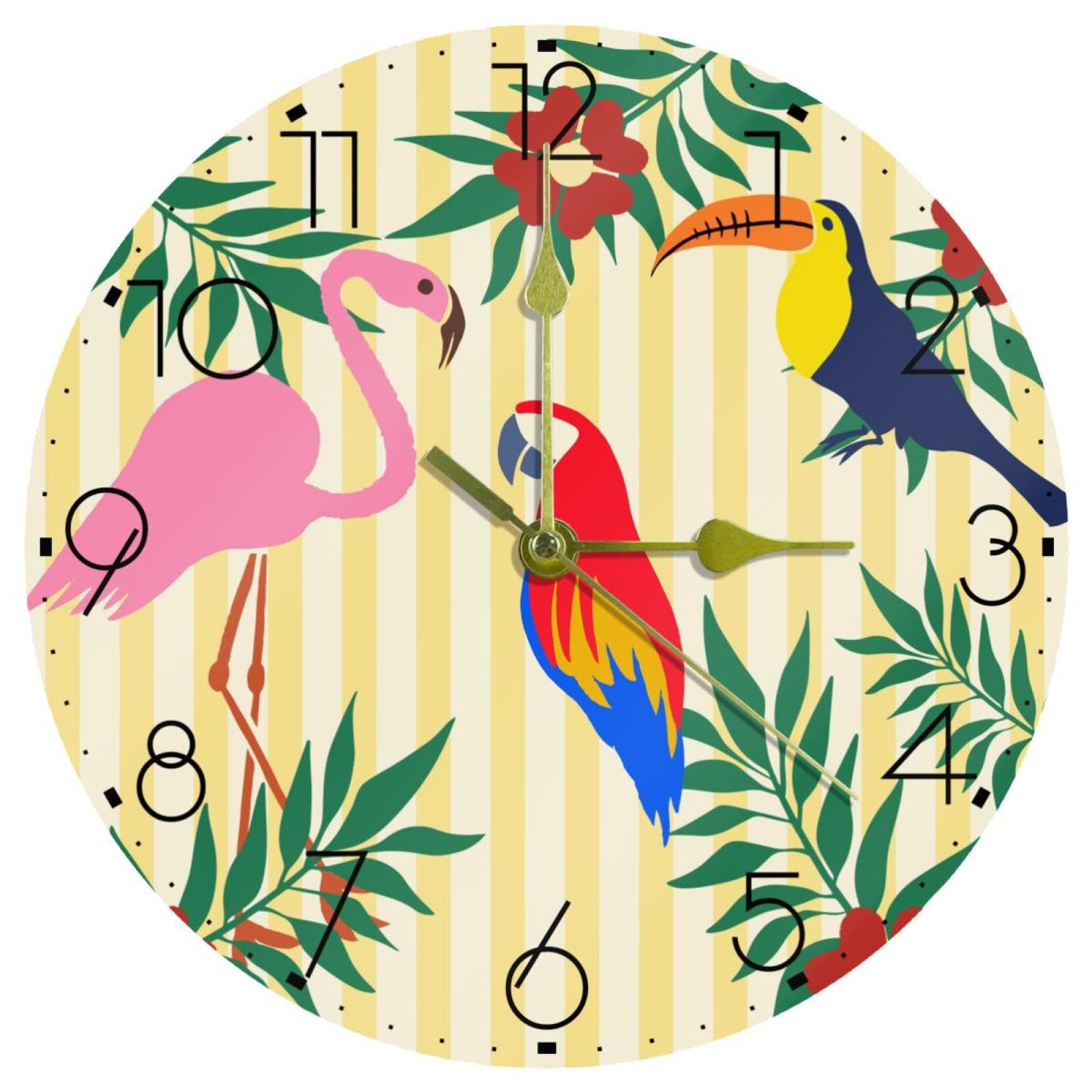 Horloge murale tropicale déco nature pour la cuisine la salle de bain ou une ambiance ferme
