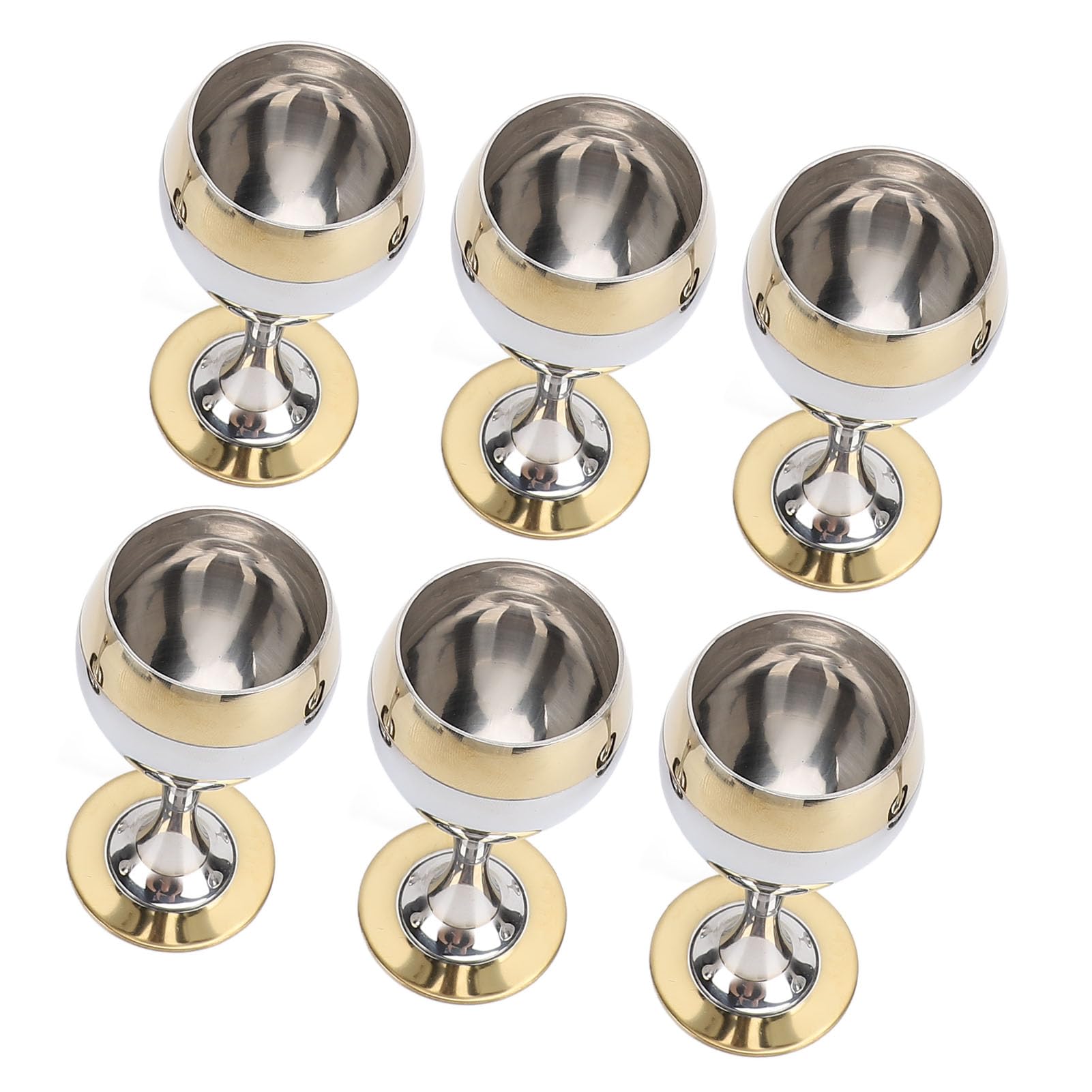 Juego de Copas de Vino de Metal, 6 Piezas, Elegantes Copas Irrompibles para Reuniones Al Aire Libre, Elegante Acero Inoxidable, Capacidad de 60 Ml