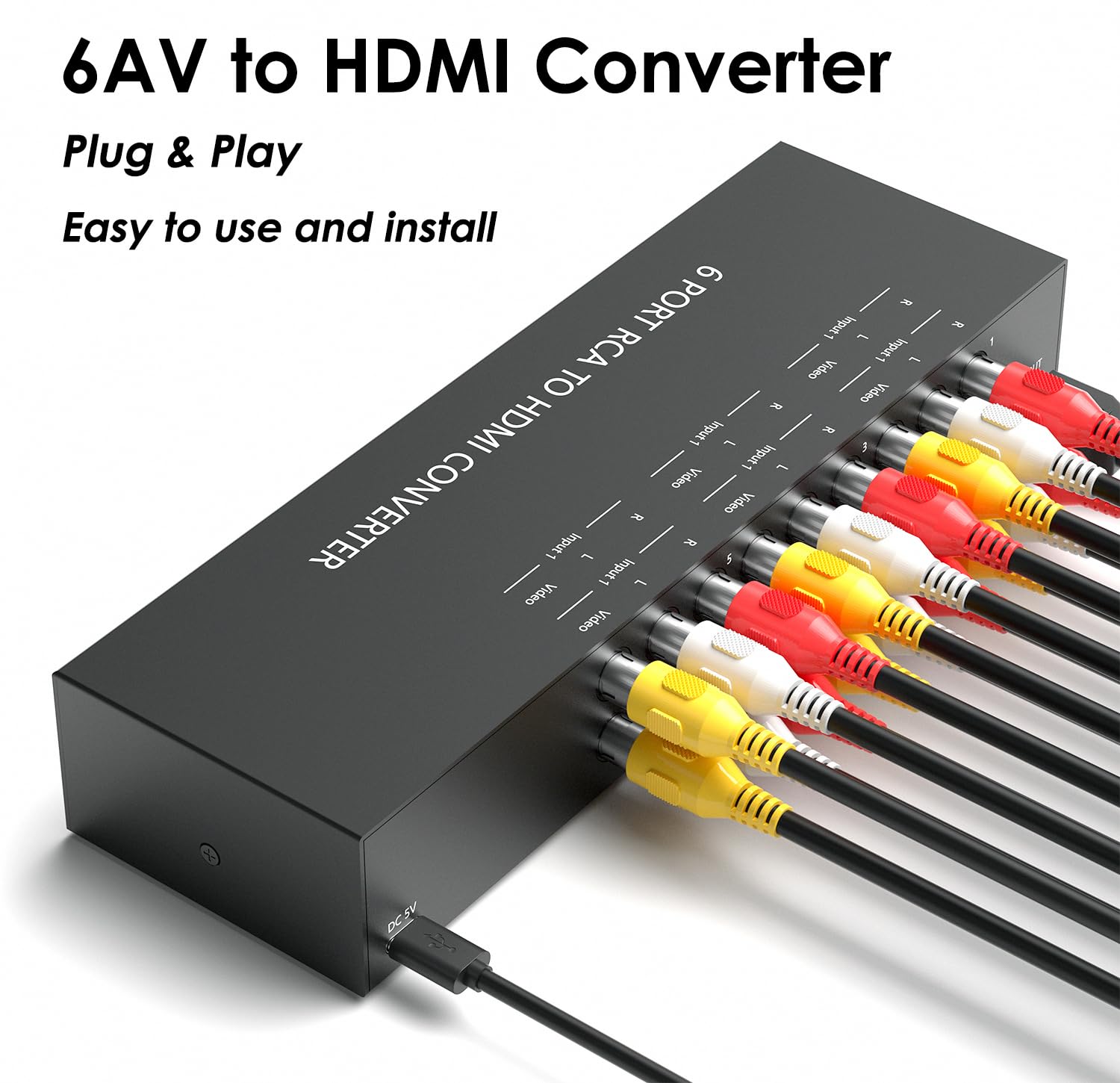 Amazon.com: 6 Port RCA to HDMI, 1080P/720P 6 Way AV to HDMI