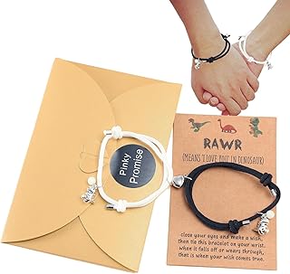 Teksome Bracelet Coeur Aimanté pour Couples,Aimant de Coeur de Bracelet d'amour avec des Perles de Lueur de Dinosaure - Bracelet Best Friend Love avec Cordon Ajustable