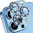 MOBIKTC For iPhone 13 Pro Camera Lens Protector & For iPhone 13 Pro Max Camera Lens Protector Tempered Glass Screen Protector, Anti-Scratch Premium Tempered Glass Film Aluminum Alloy 3D Lens Ring Cover for IPgone 13 Pro-For iPhone 13 Pro Max - (3 Pack, JNT BLUE) gallery image
