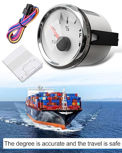 Miniatura 6 de Medidor de palanca de combustible marino de 73-10 ohmios, 2 pulgadas, 2.047 in, medidor universal de tanque de combustible para barco, 9-32 V con