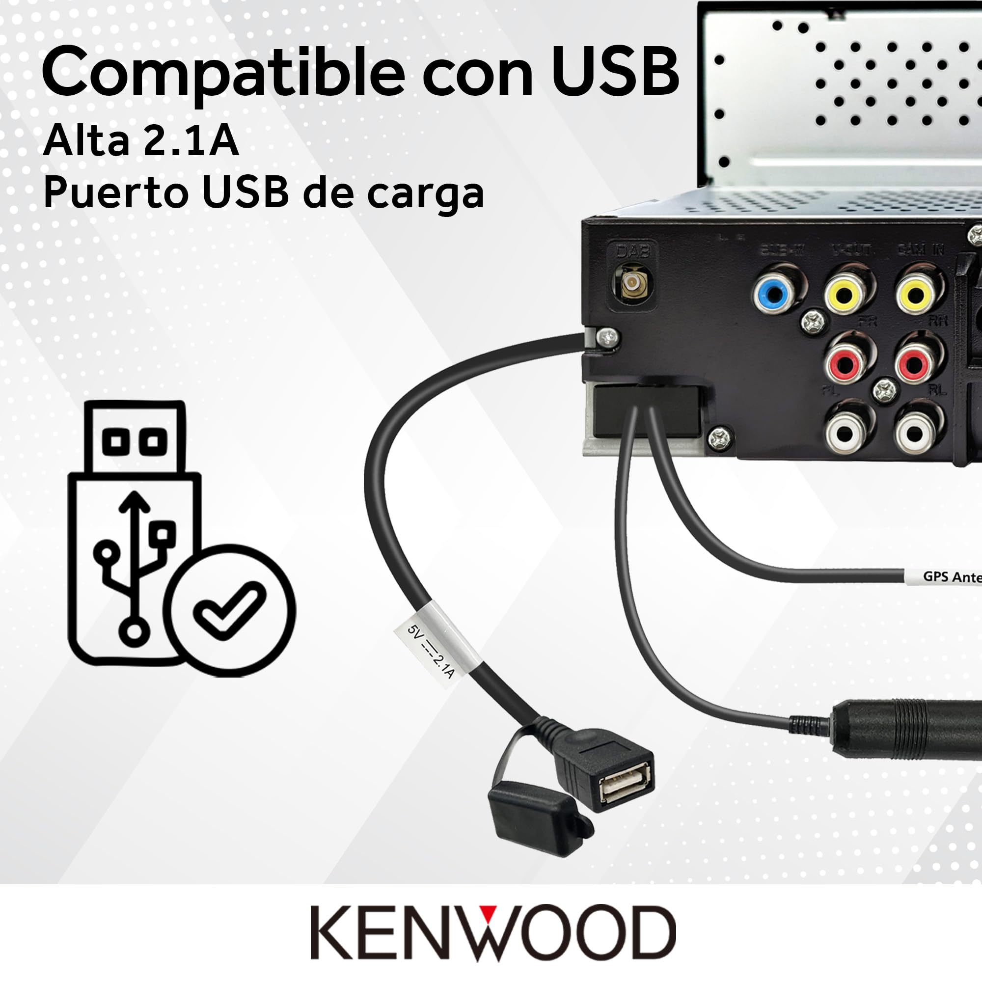 Kenwood DMX6523DABS AV sin Mecanismo 6,8" WSVGA, Dab+, CarPlay/Android Auto inalámbrico/con Cable, Duplicación inalámbrica bidireccional (2-Way), Bluetooth, Entrada para cámara de Marcha atrás