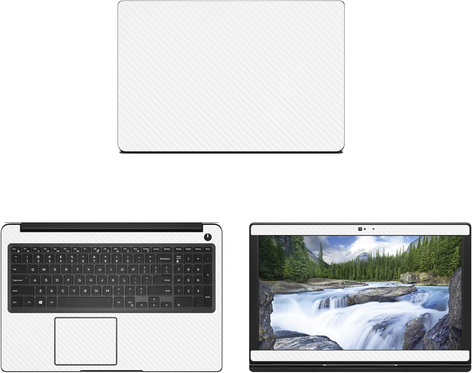 Decalrus - Protective Decal for Dell Latitude 3500 (15.6" Screen) Laptop White Carbon Fiber Skin case Cover wrap CFdellLatitude15_3500White