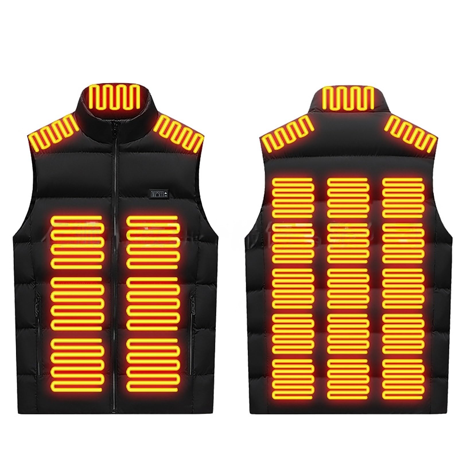 Chaleco calefactable unisex con 26 almohadillas calefactoras de fibra de carbono y 3 niveles de temperatura. Chaqueta calefactable de invierno para motociclismo, pesca, esquí y actividades a