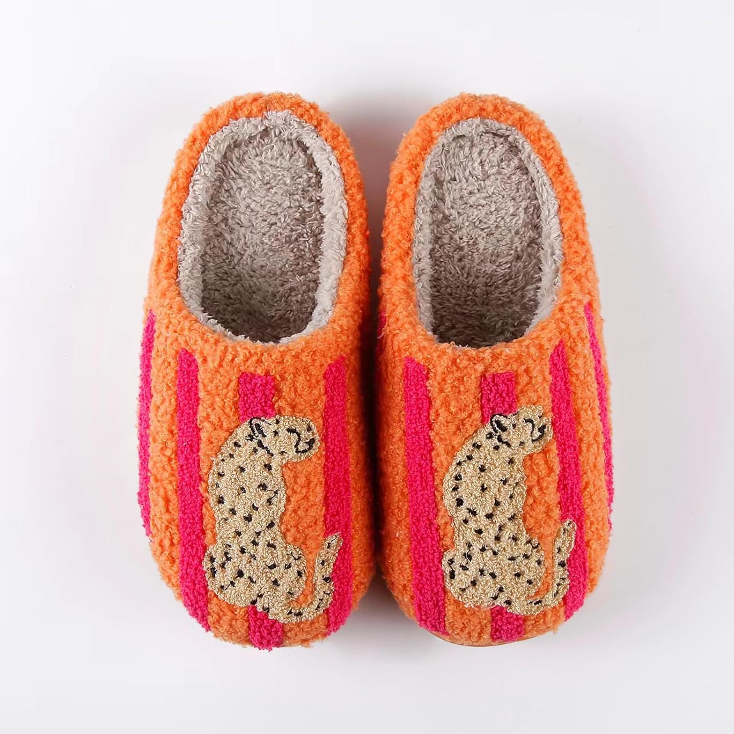 Women's & Men's Fluffy Plush Slippers - Cute Cartoon Animal House Slippers - Cuddly Warm Indoor/Outdoor Fuzzy Memory Foam Retro Home Couple Shoes